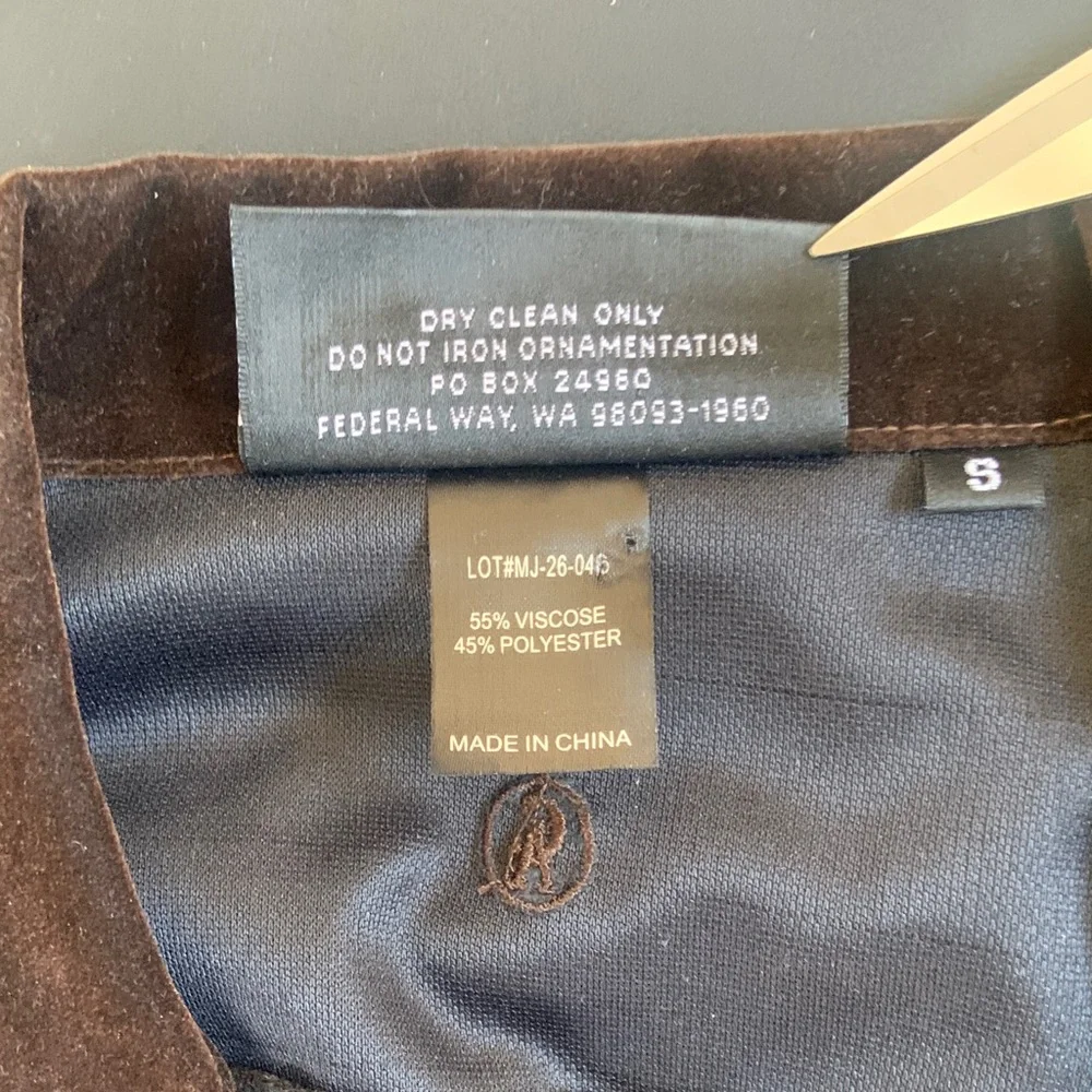Christine Alexander Brown Velvet Button Front Jacket Women’s Small